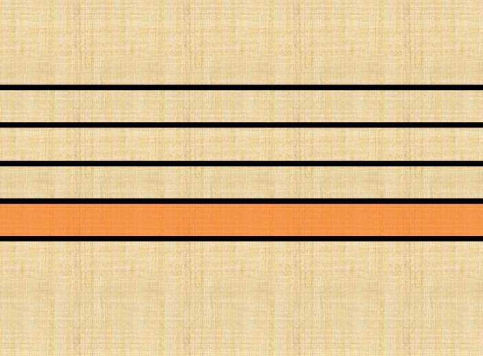 Stave with 1st space in orange colour